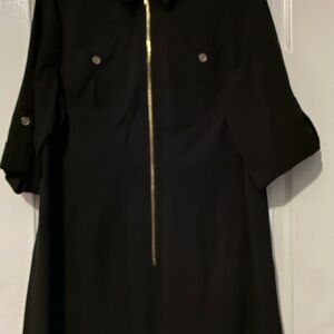 Roz & Ali Black Dress with Gold Accents